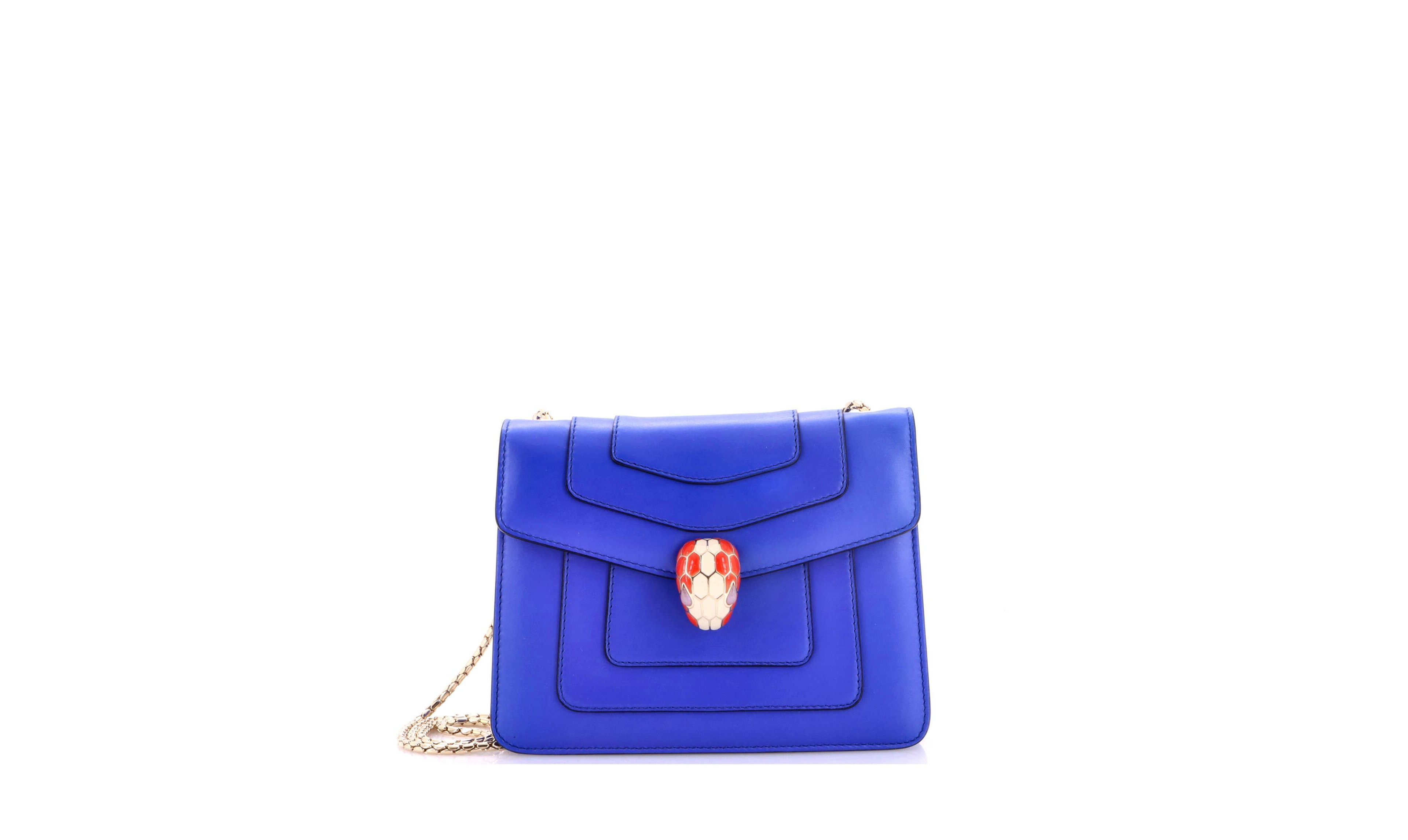 Pre-Owned Bvlgari Small Serpenti Forever Square Shoulder Bag Leather