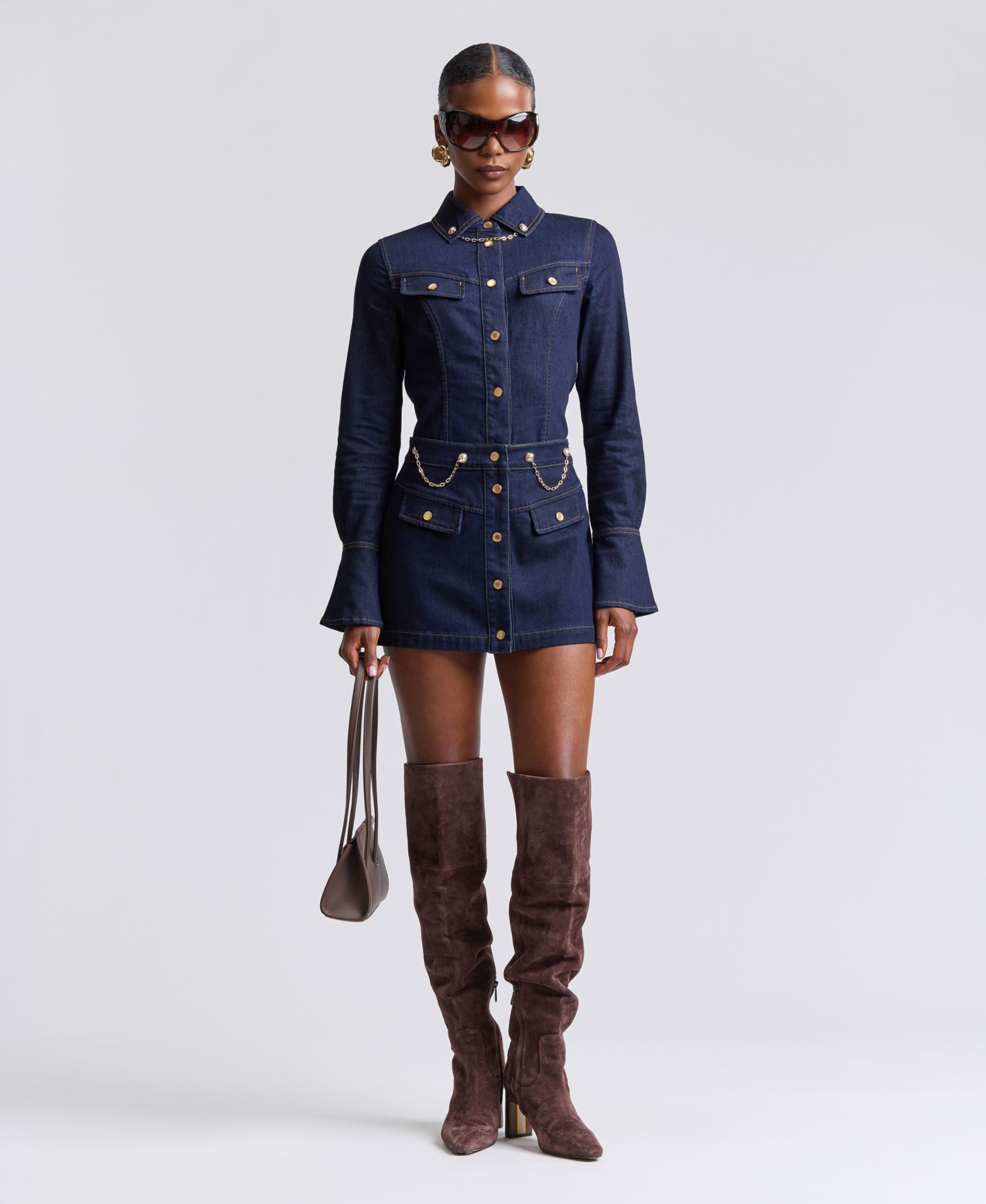 Women's Long-Sleeve Denim Top