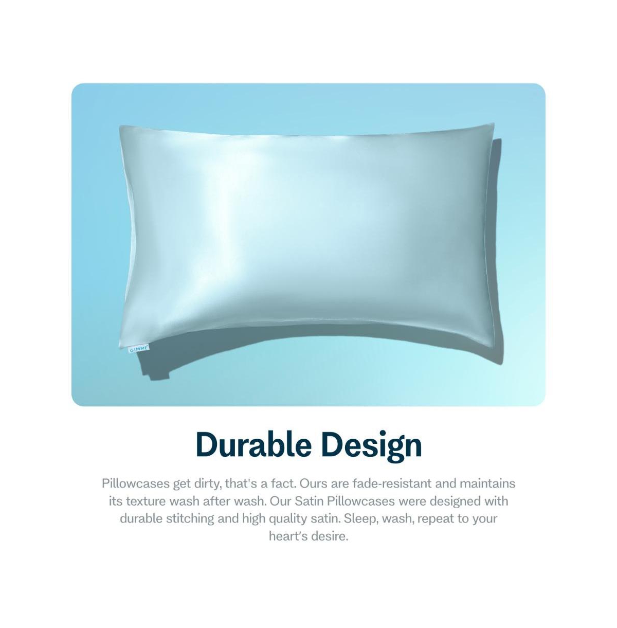 Gimme Beauty Satin Pillowcase Ultra Gentle Hair and Skin Care Luxury Bedding Reduces Frizz and Breakage Queen Size, 20" x 30"