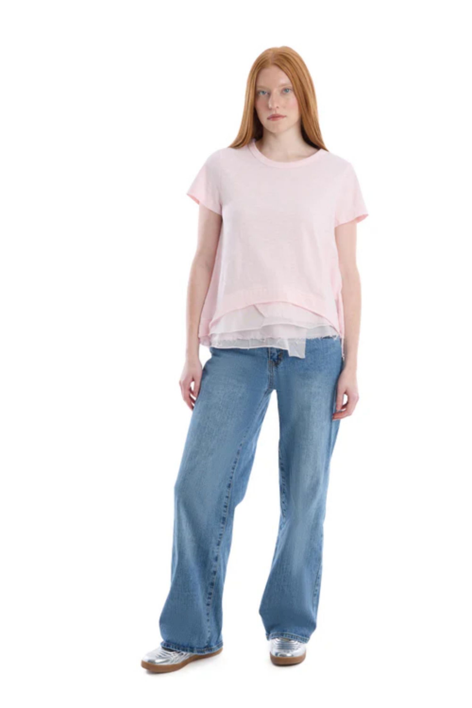 Women's Boxy Short Sleeve Mixed Hem Tee