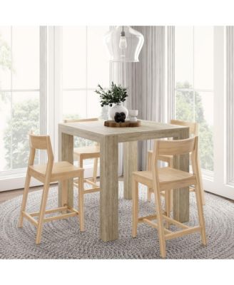 Modern Counter High Table, Wirebrush + 4 Modern Counter Chairs