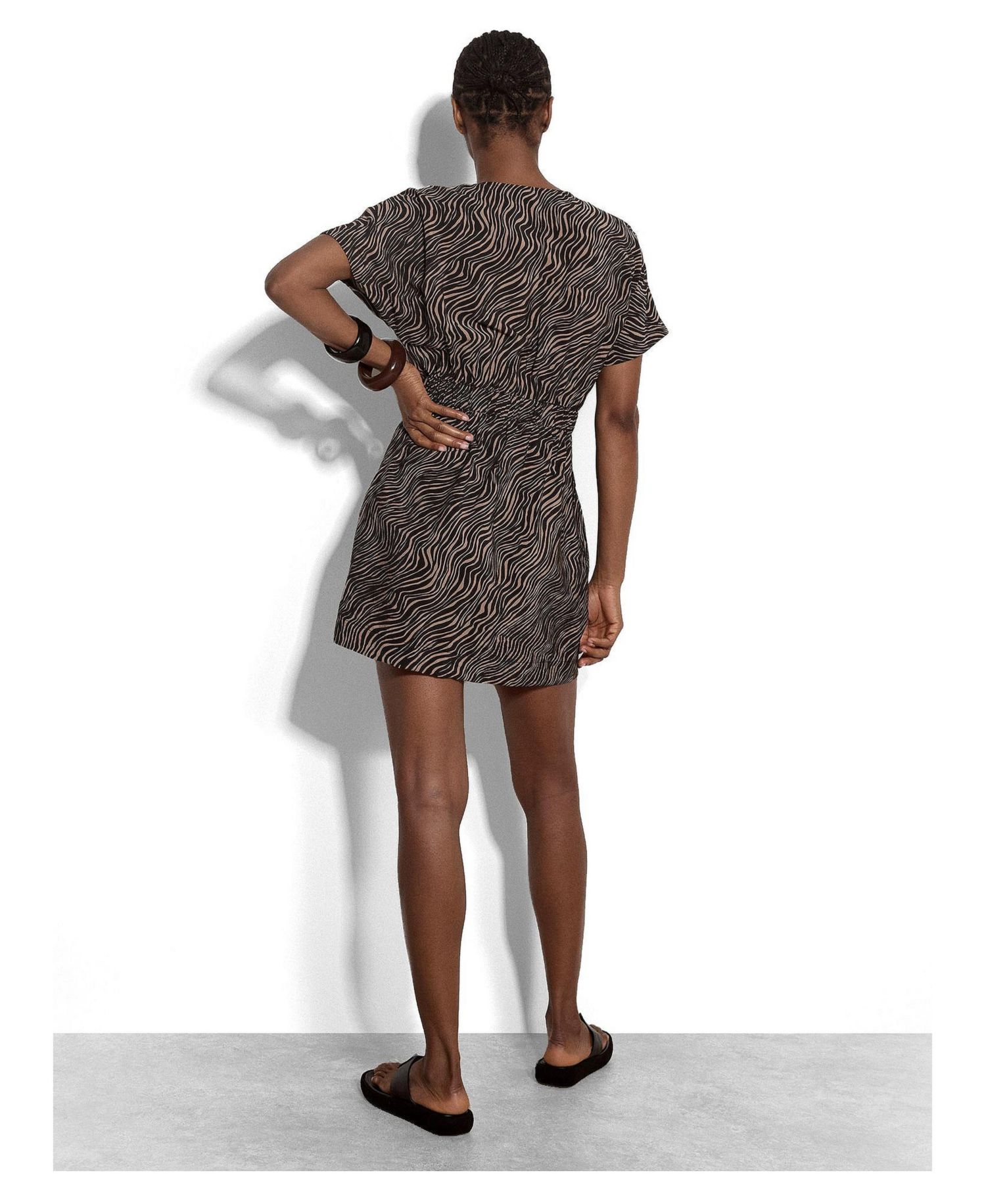 Women's A-Line Zebra-Print Mini Dress
