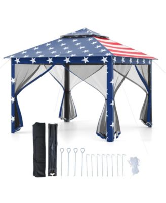 2-Tier Pop-Up Gazebo Tent with Mesh Screens