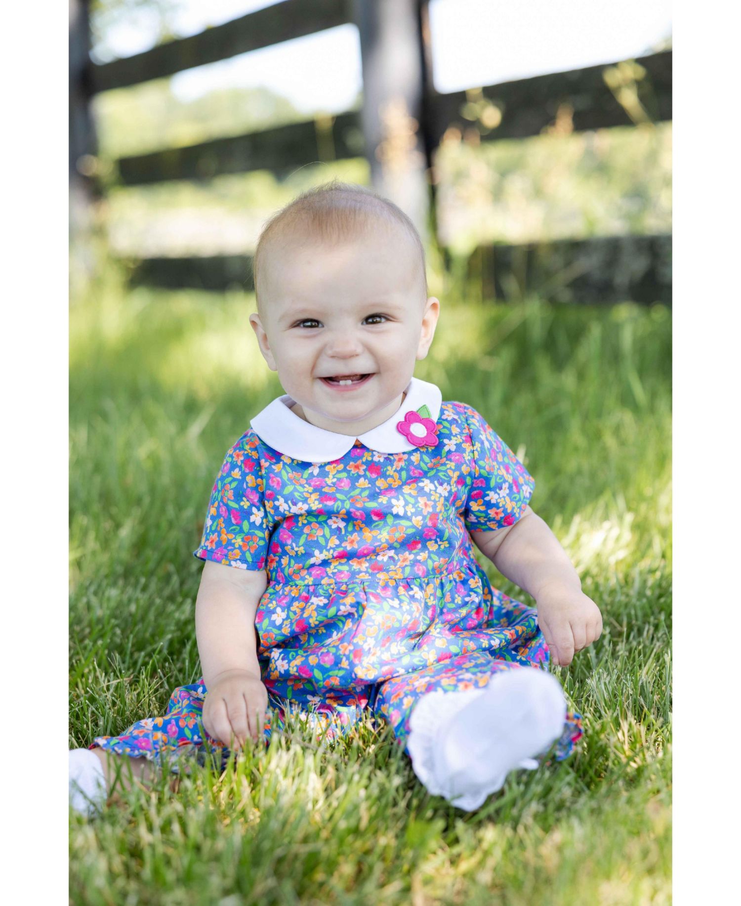 Baby Girl ( 3M TO 24 M ) Floral Print Longall With Collar