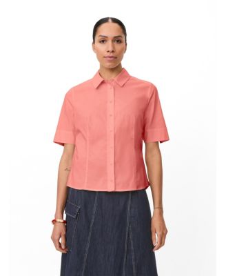 Women's Maiven Boxy Button-Up Short-Sleeve Cotton-Blend Shirt