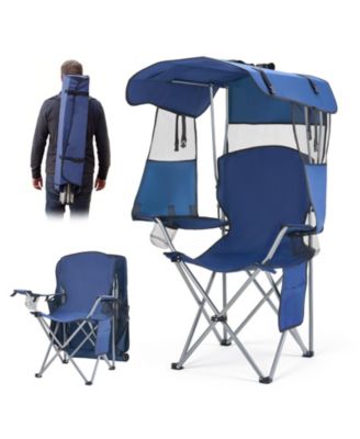 Folding Camping Chair with Adjustable UPF 50 Canopy Shade