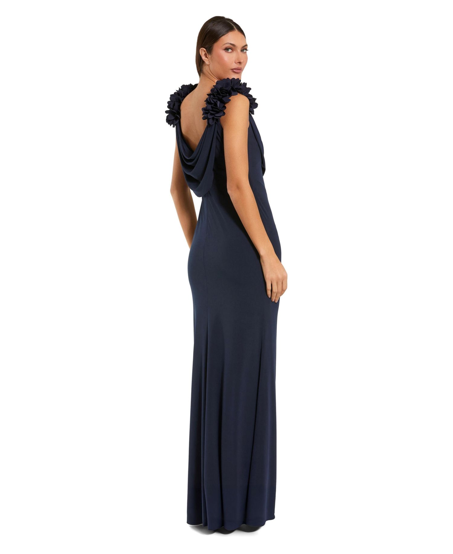 Women's One-Shoulder Mermaid 3D-Flower Gown