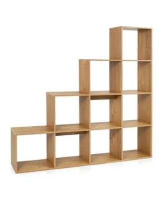 4-Tier 10-Cube Bookshelf with 2 Anti-Tipping Kits for Home Office