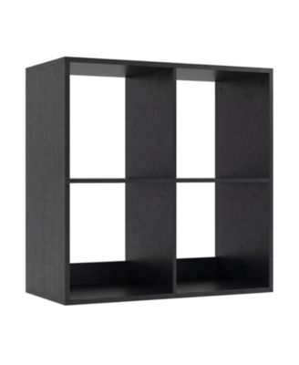 4 Cube Bookshelf with Back Guardrail for Living Room Bedroom