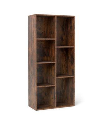 Vertical or Horizontal Freestanding Bookshelf with 7 Compartments