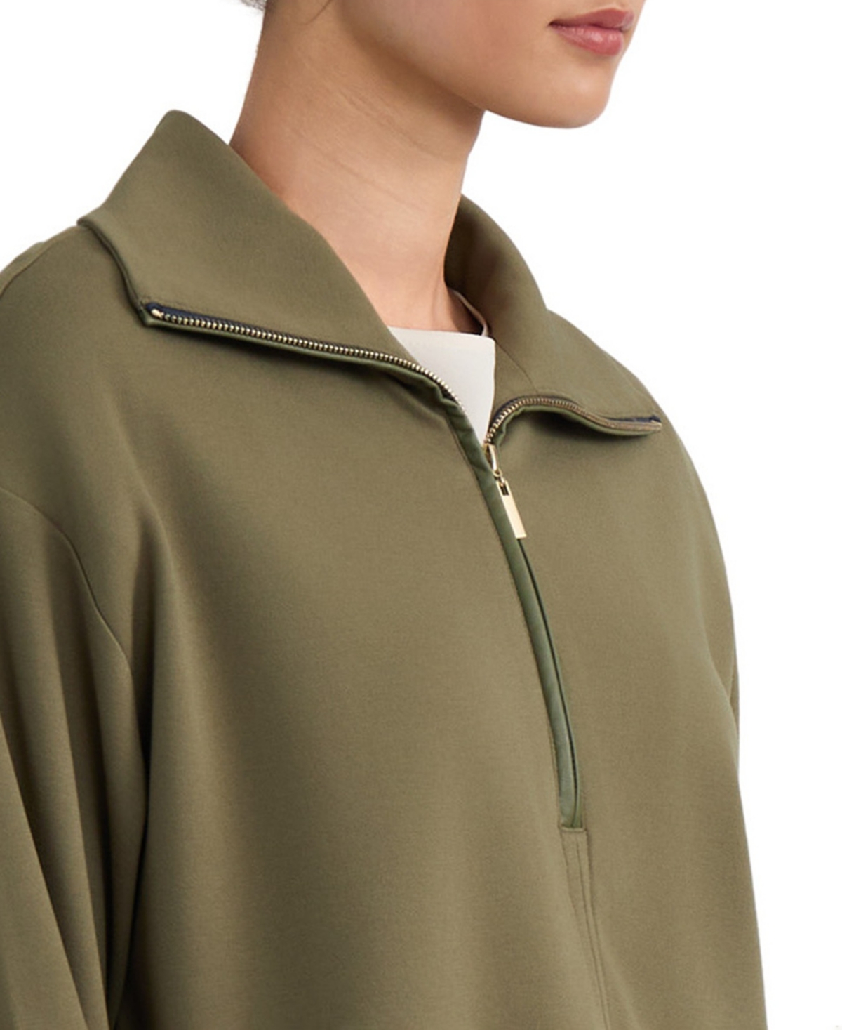 Jones New York Women's Long-Sleeve Zip-Front Pull-On Top