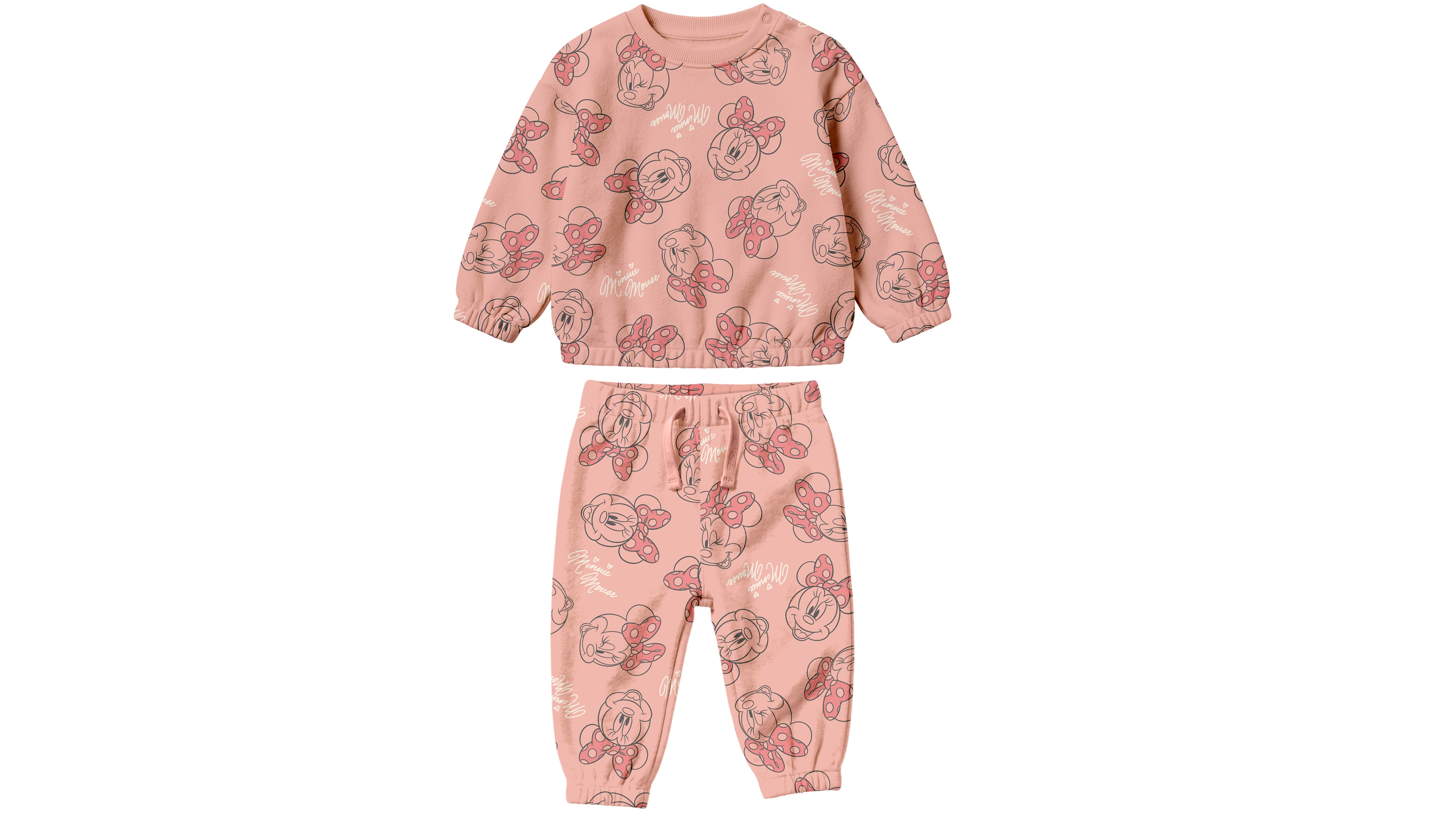 Disney Baby Girls' Minnie Mouse Allover Print Sweatshirt and Joggers Set, 2-Piece Set