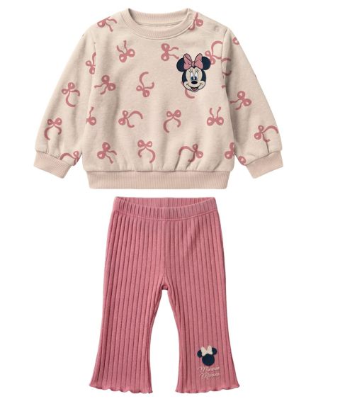 Комплект Disney Minnie Mouse Bow Print Sweatshirt and Ribbed Leggings, 2-Piece Set для девочек-малышей, цвет: Розовый
