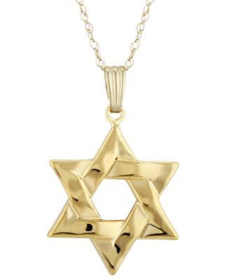 Star of David Pendant Necklace in 14k Yellow Gold