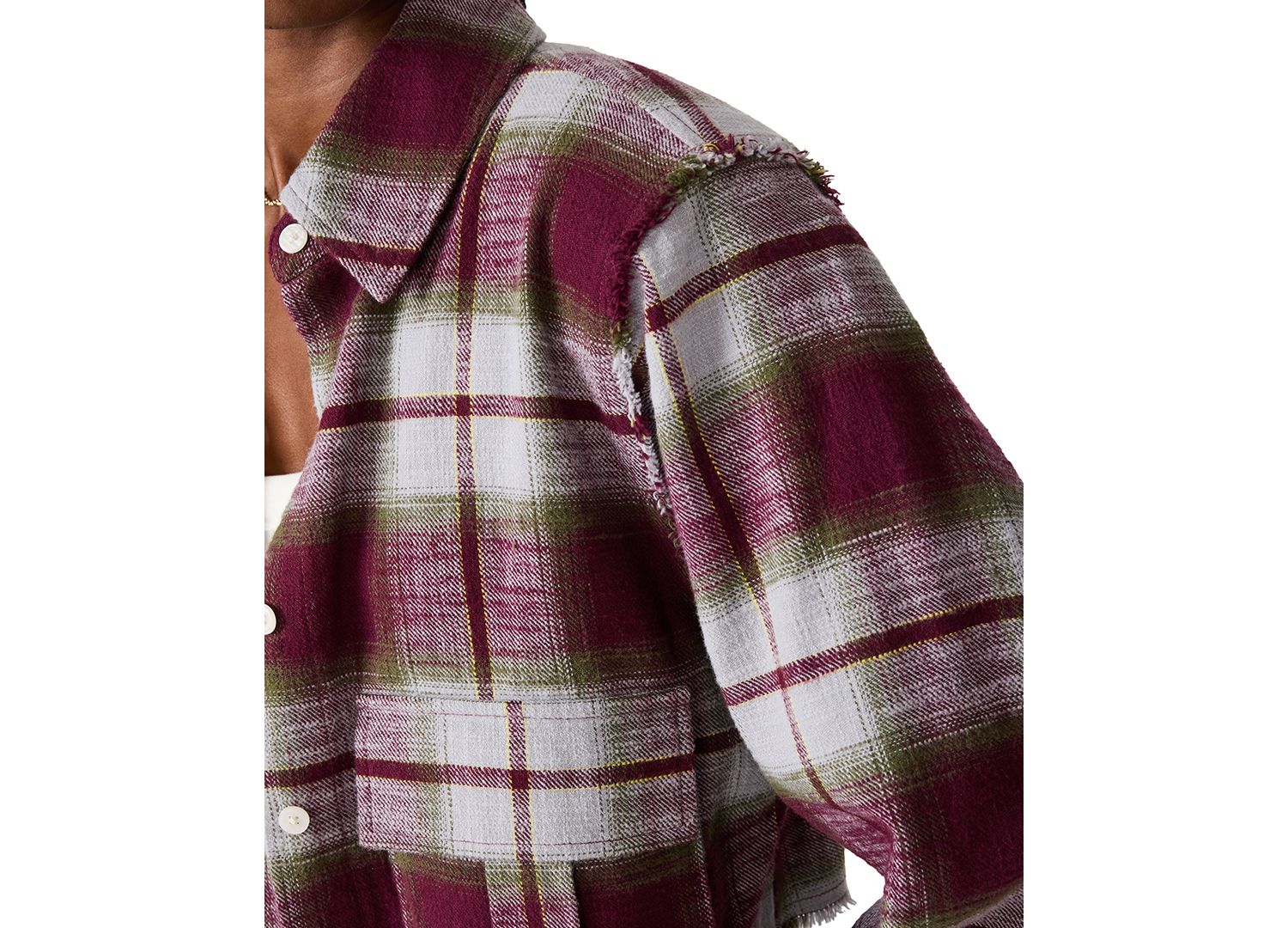Women's Marlow Plaid Button-Up Cropped Top