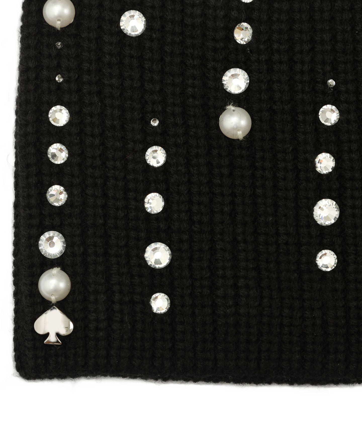 Женская шапка Kate Spade New York Drip Embellished Knit, цвет: Чёрный — фото 4