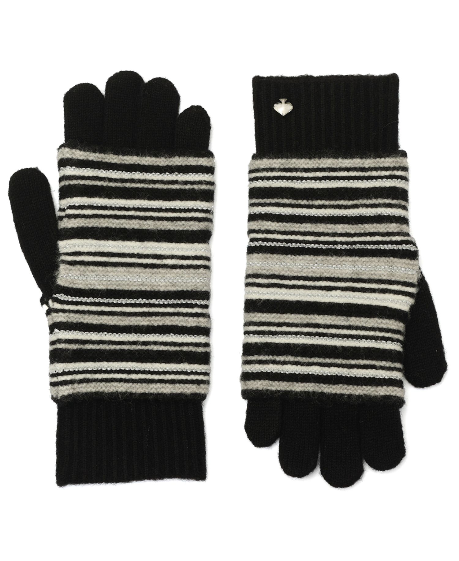 Women's Garter Stitch Stripe Gloves