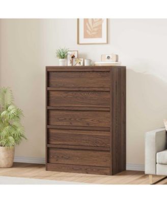 5-Drawer Dresser - 43.3" Tall Freestanding Chest for Bedroom, Living Room and Hallway