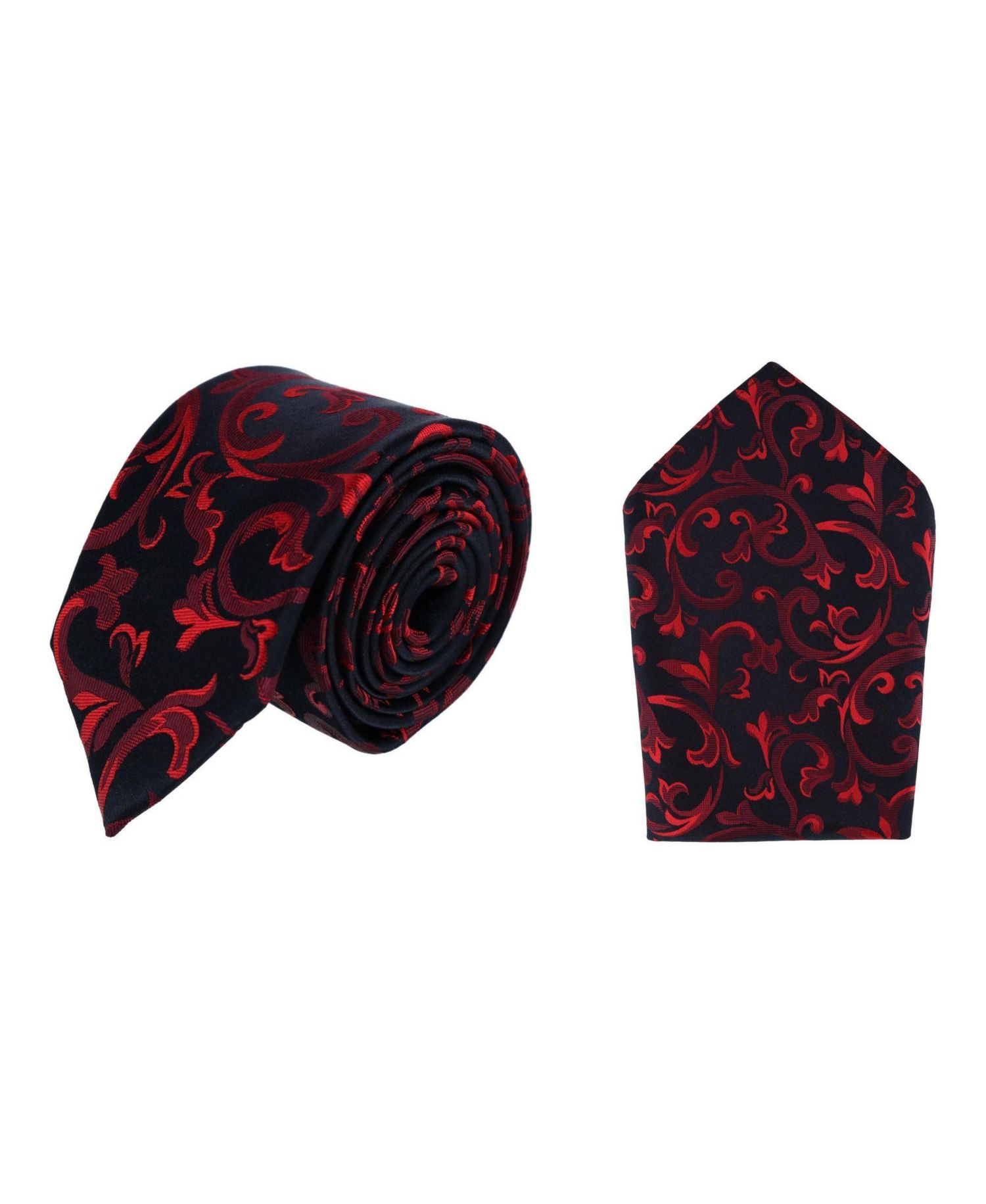 Men's Christian the Romantic Brocade Silk Necktie and Pocket Square Bundle