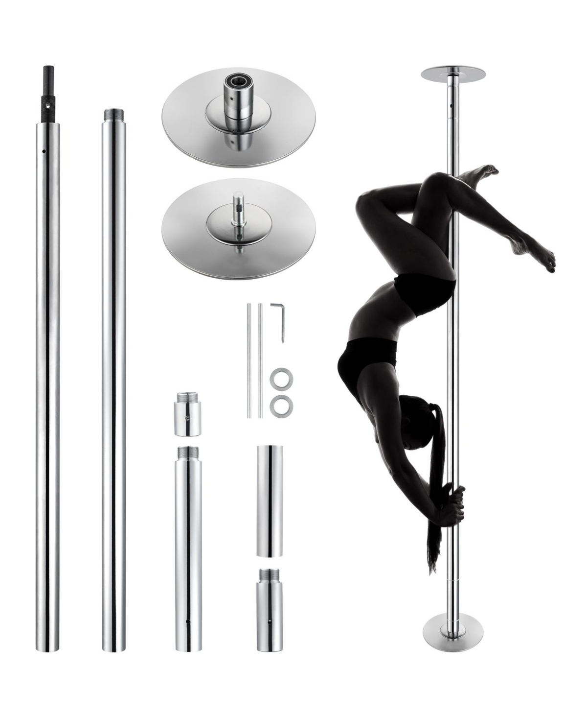 Hongge 45mm Stainless Steel Spinning Static Dancing Pole Kit