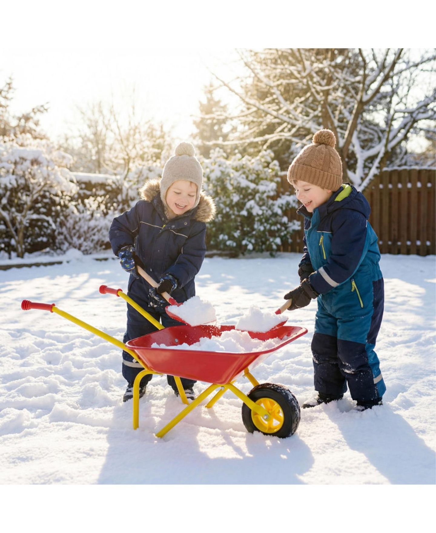 Детская игрушка HONGGE Kids Metal Wheelbarrow with All-Terrain Wheels and Anti-Slip Handles, Ages 3+, цвет: Красный — фото 7