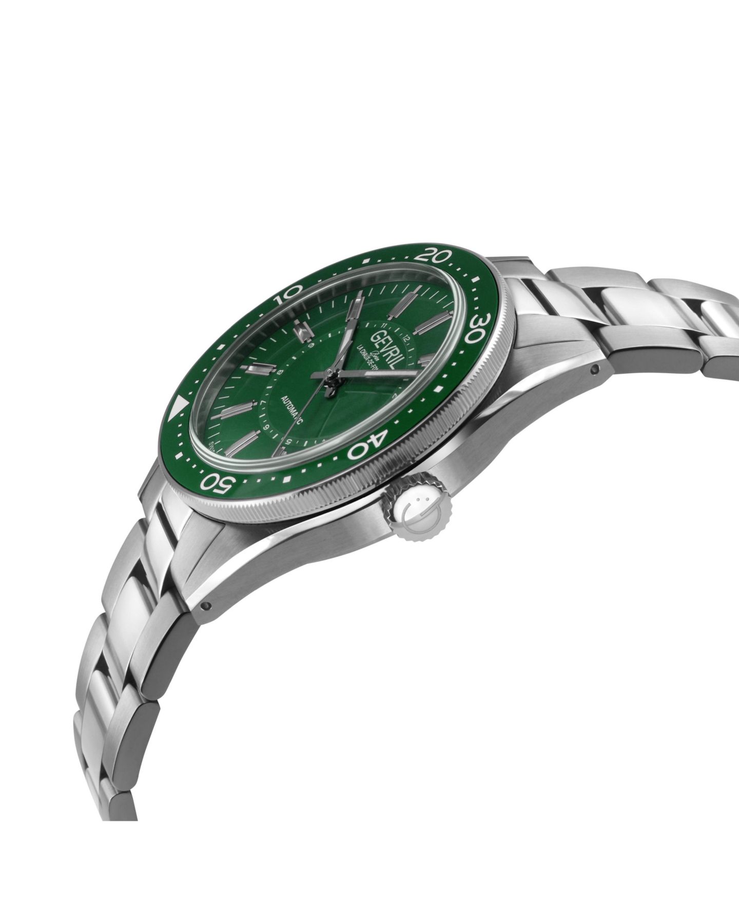 Мужские часы Gevril Swiss Made Belmont Swiss Automatic Silver Stainless Steel Bracelet Watch — фото 3