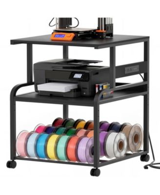 3-Tier 3D Printer Stand Heavy with Filament Storage, Duty Rolling Printer Cart