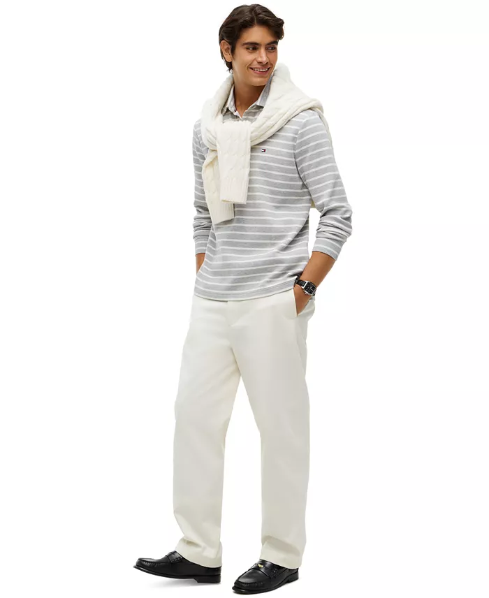 Men's Waffle Stripe Polo Shirt - thumbnail 2