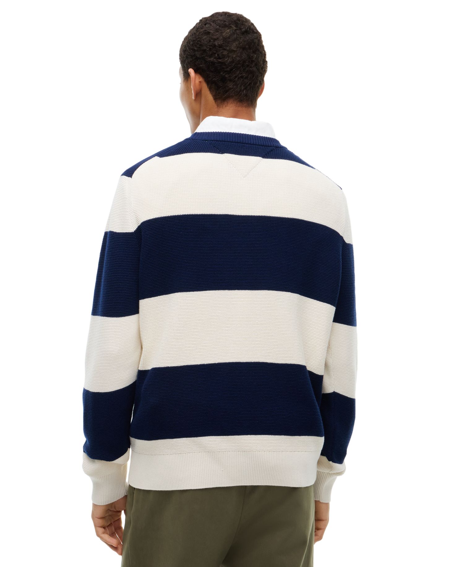 Men's Waffle Cotton Graphic Crewneck Sweater