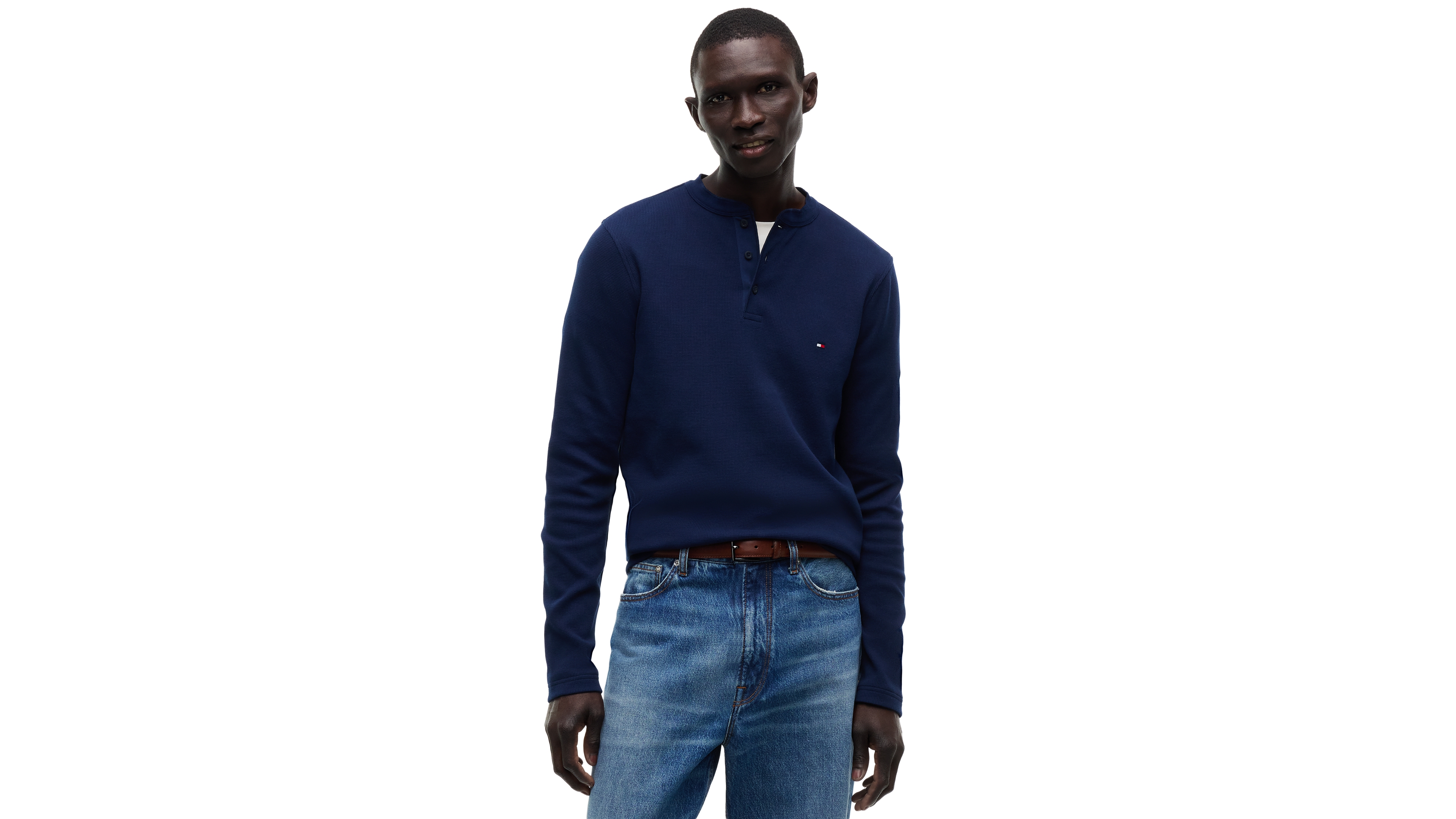 Tommy Hilfiger Men's Waffle Texture Henley Shirt