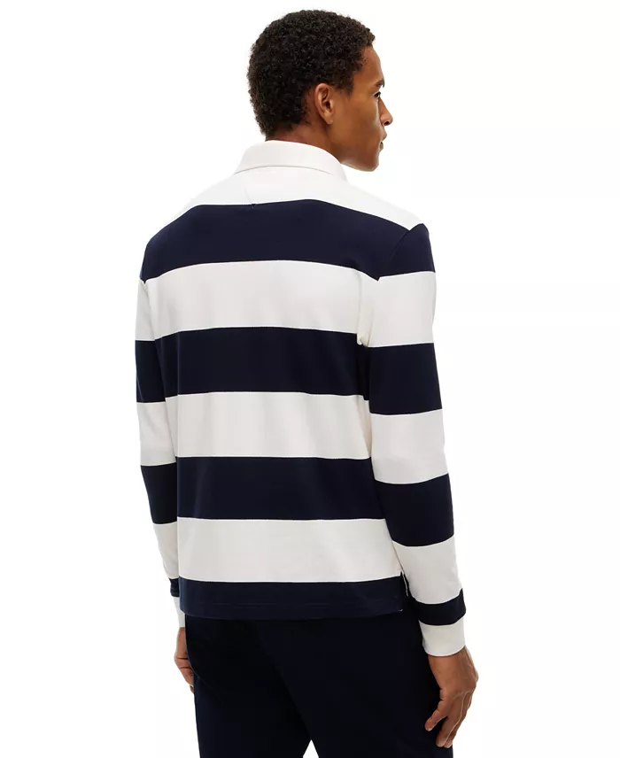 Men's Striped Classic Rugby Polo Shirt - thumbnail 4