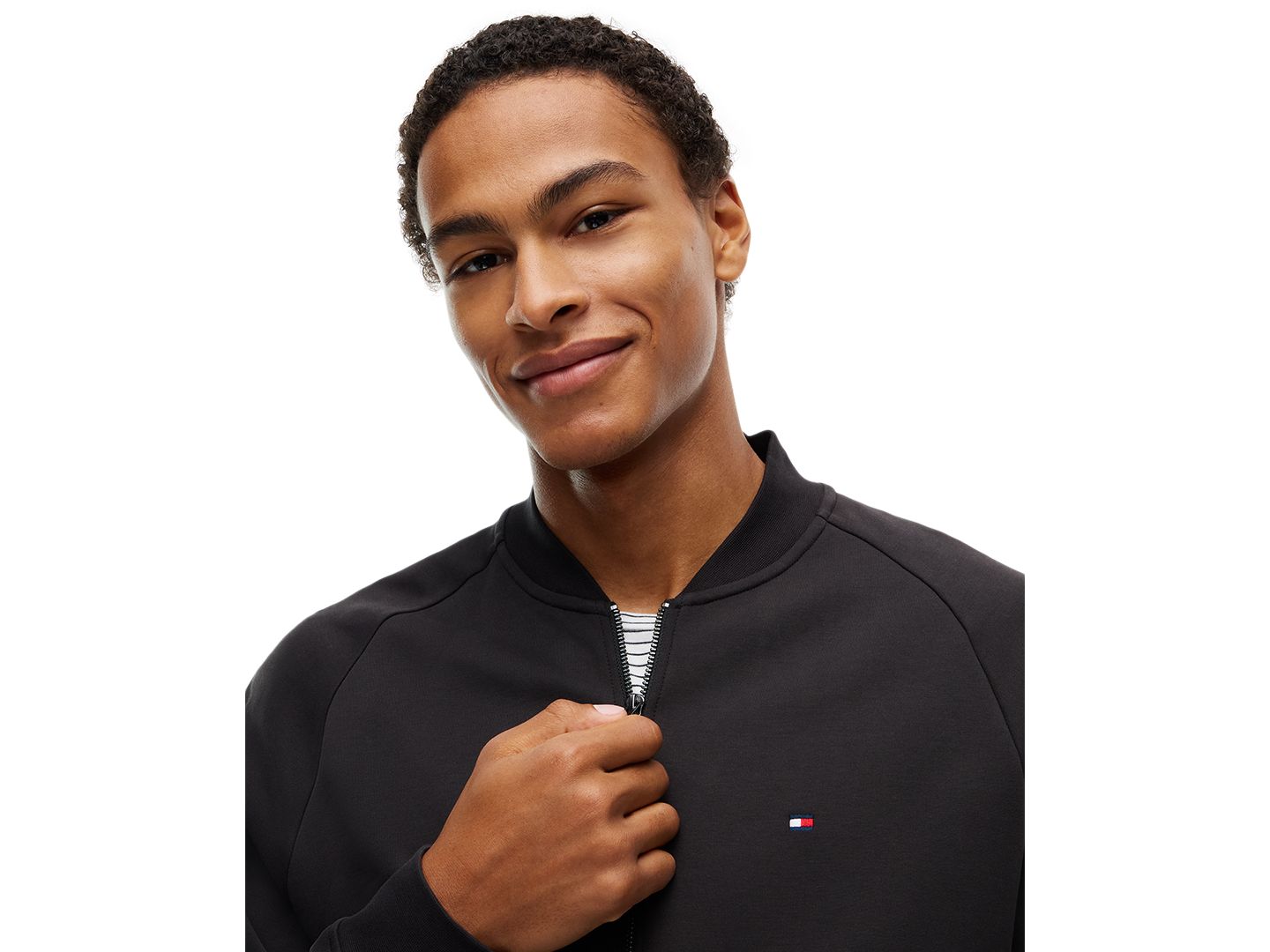 Мужская куртка Tommy Hilfiger Essential Intechno Full-Zip Knit Bomber, цвет: Чёрный — фото 3
