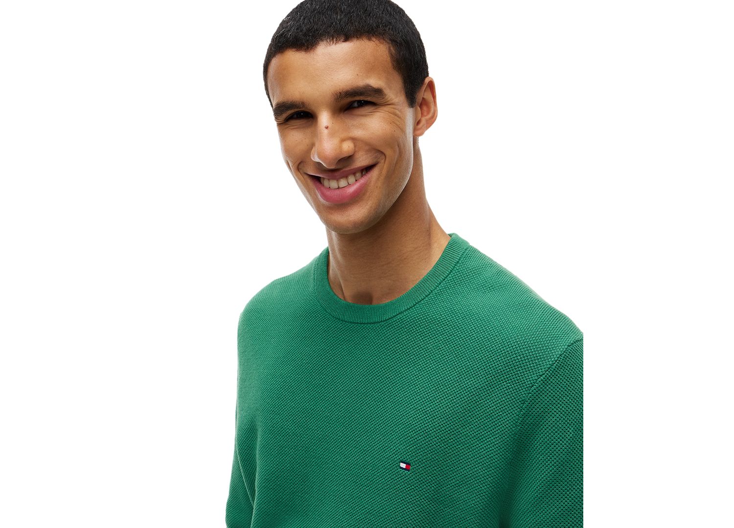 Men's Essential Texture Cotton Crewneck Sweater
