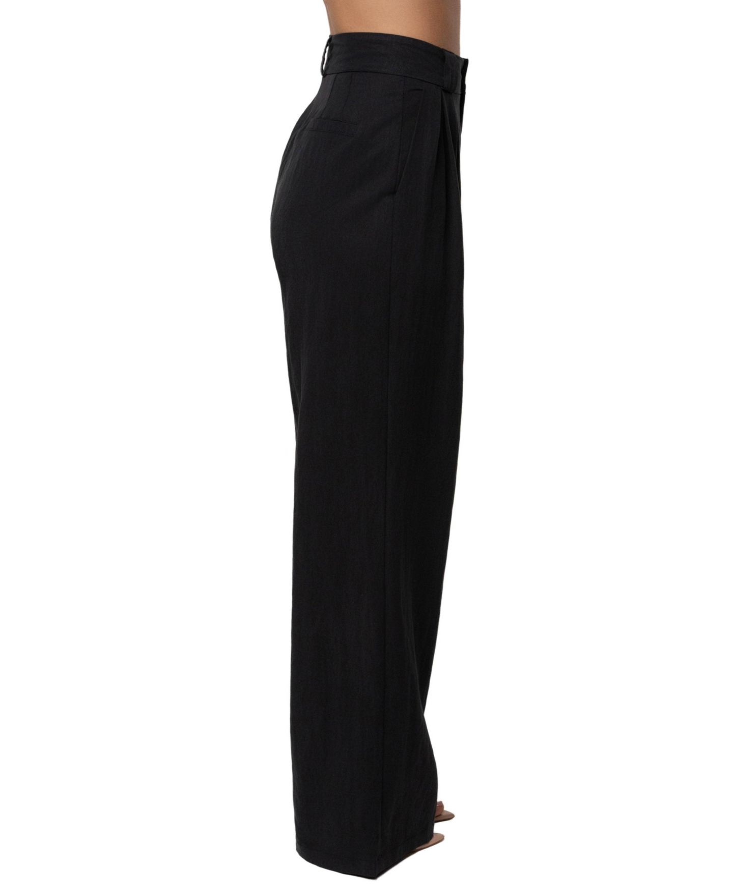 Женские брюки JLUXLABEL High-Waist Wide-Leg Pleated Stay Ready, цвет: Чёрный — фото 2