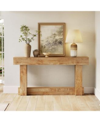 63" Farmhouse Console Table with 2-Tier Storage