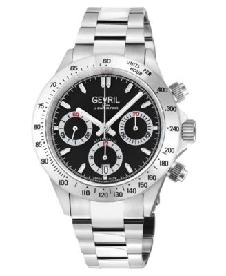 Men's Swiss Made New Amsterdam Swiss Automatic Silver Stainless Steel Bracelet Watch