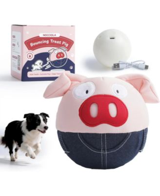 Bouncy Ball Interactive Dog Toy, Plush Cover with Treat Hiding Pockets, USB Rechargeable Bouncing Core, Hide and Seek Toy