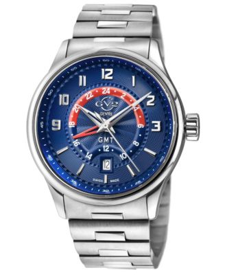 Men's Swiss Made Giromondo Swiss Quartz Silver Stainless Steel Bracelet Watch
