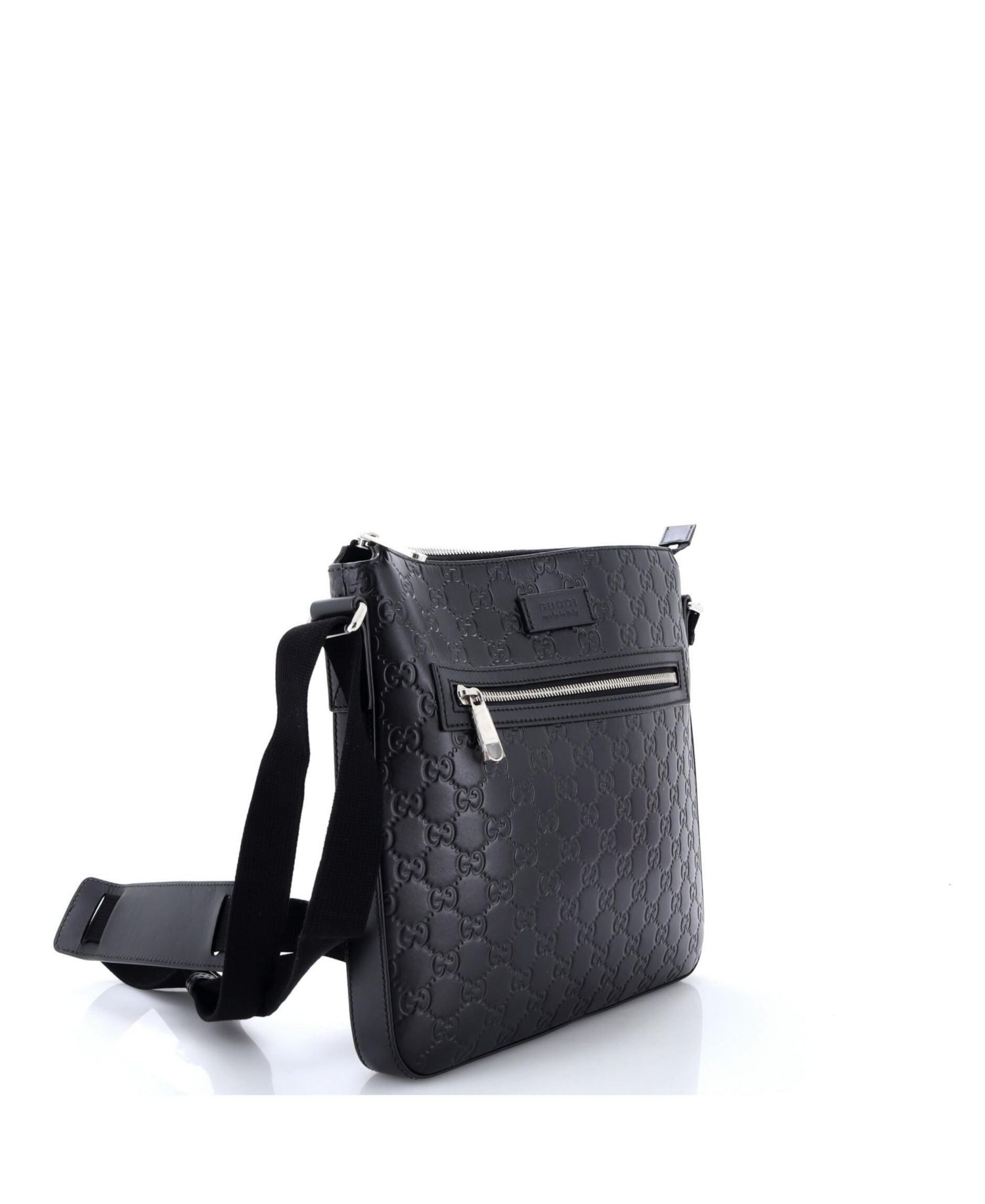 Medium Signature Zip Messenger Bag Guccissima Leather