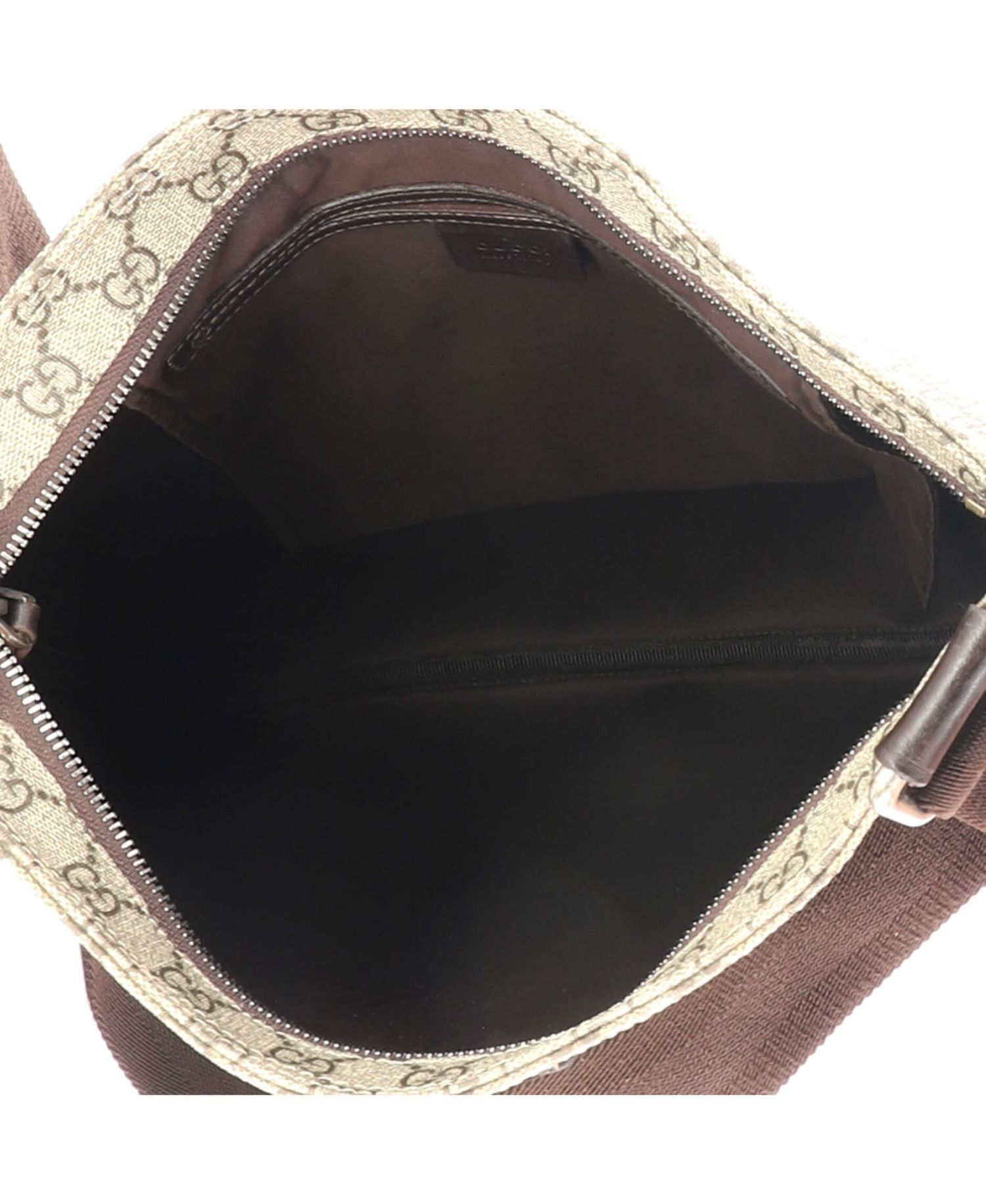 Large Zip Top Messenger Bag GG Coated Canvas