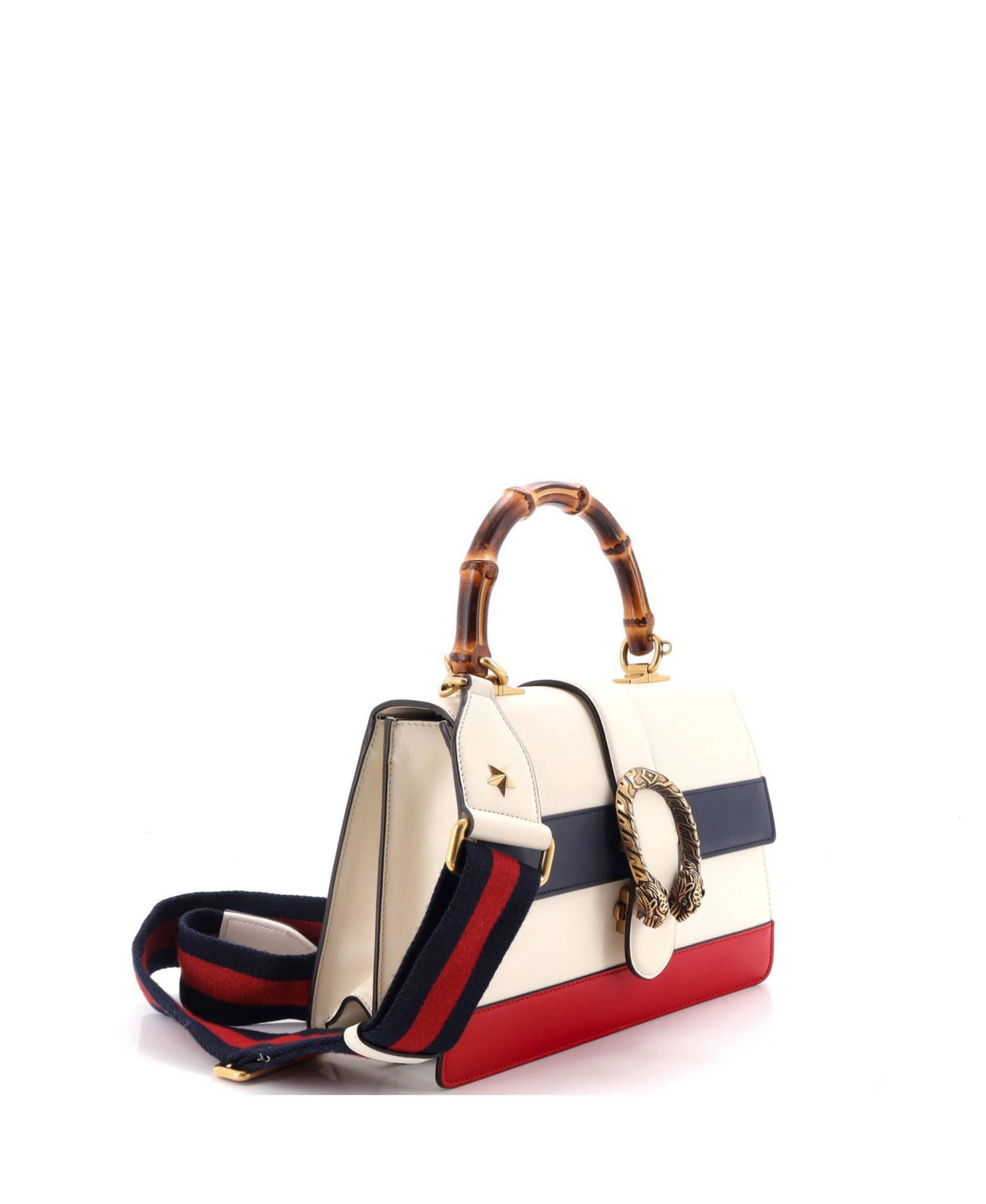 Medium Dionysus Bamboo Top Handle Bag Colorblock Leather