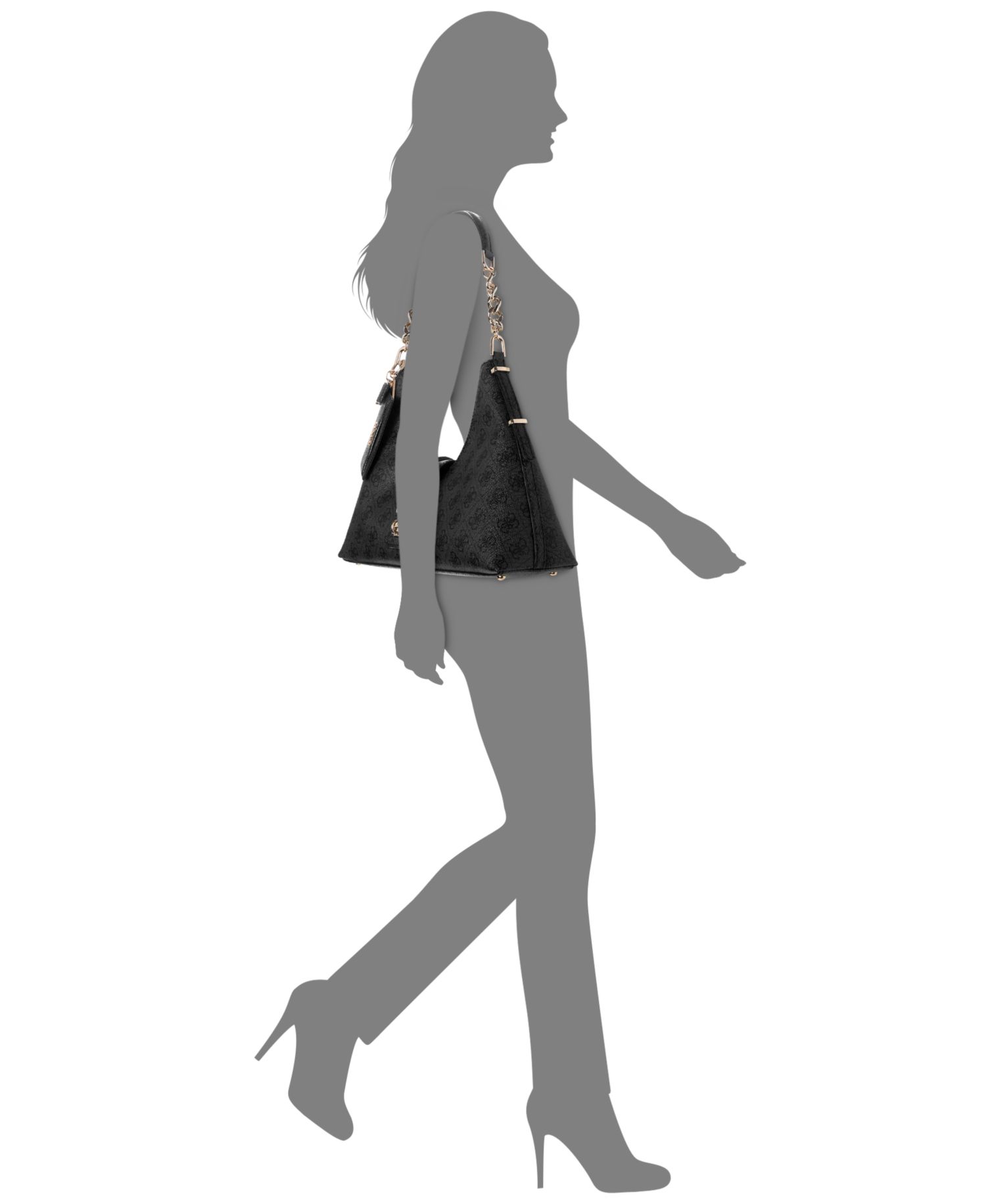 Yvonne Logo Medium Hobo Handbag