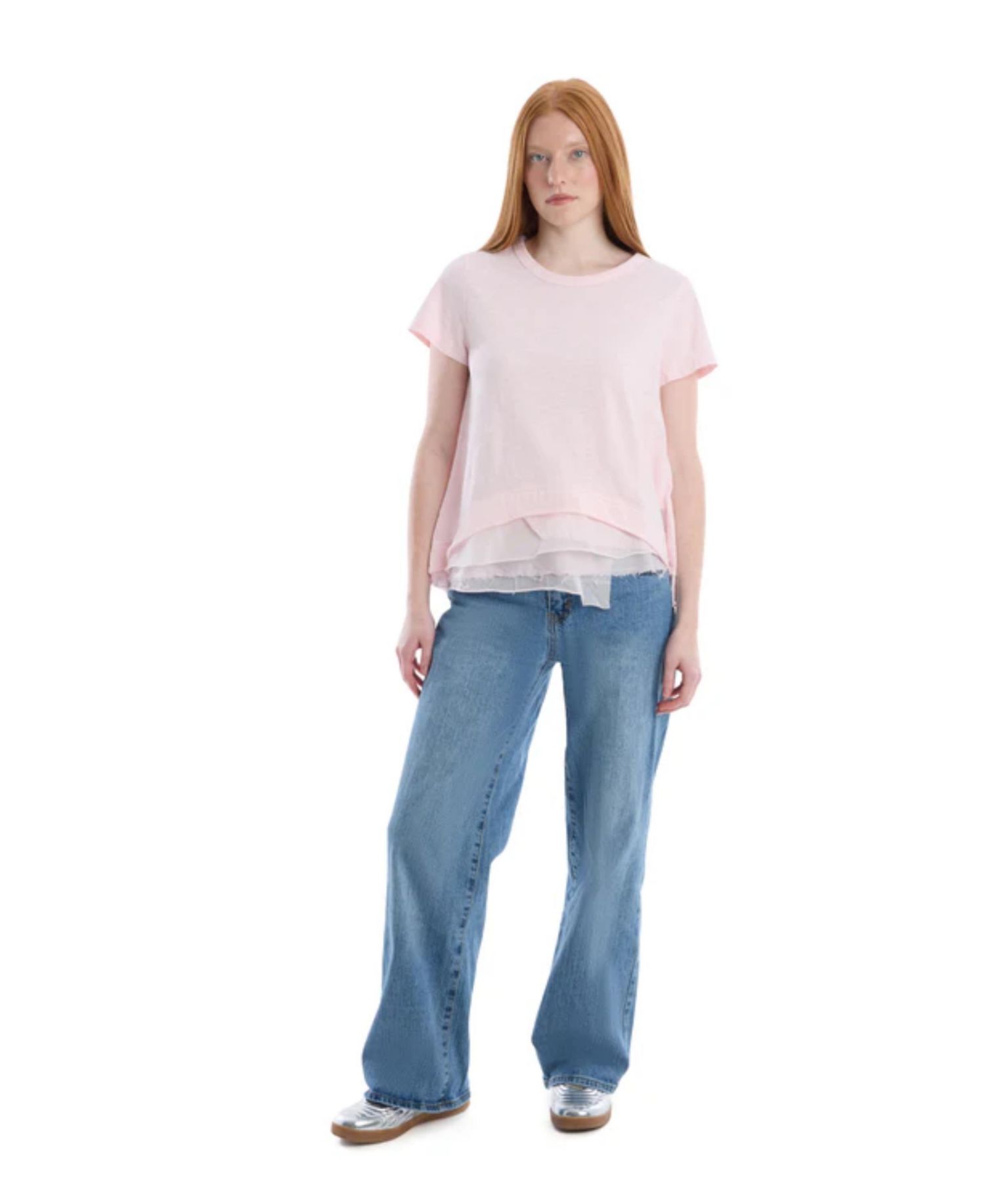 Women's Boxy Short-Sleeve Mixed-Hem T-Shirt