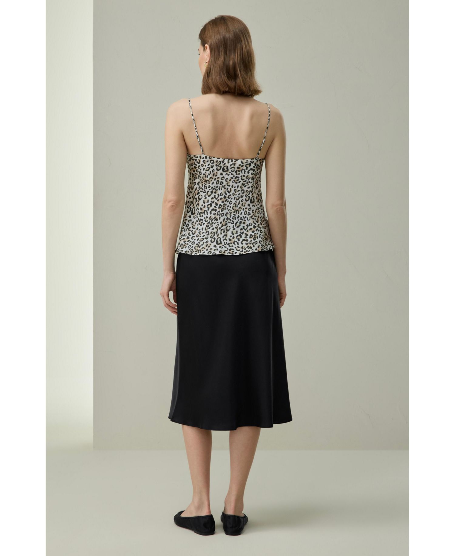 Women's Leopard Print V-Neck Sleeveless Silk Camisole