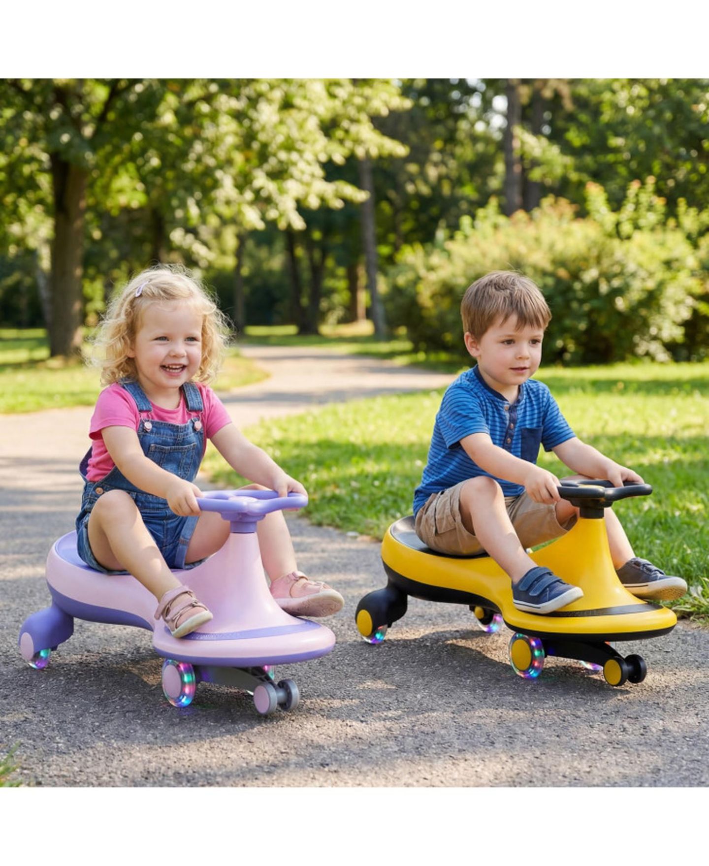 Детская игрушка SUGIFT Ride-On Wiggle Toy Car with Flashing Wheels, Battery-Free, Ages 3-8, цвет: Жёлтый — фото 8