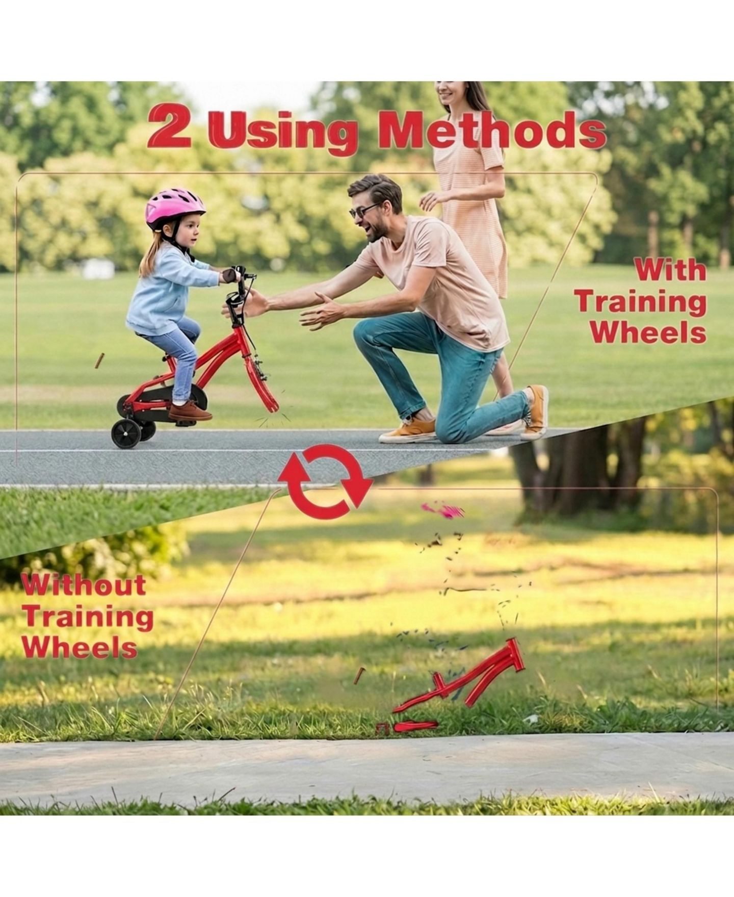 Детская игрушка SUGIFT 12" Adjustable Kids' Bike with Training Wheels, Ages 3-4, цвет: Красный — фото 9