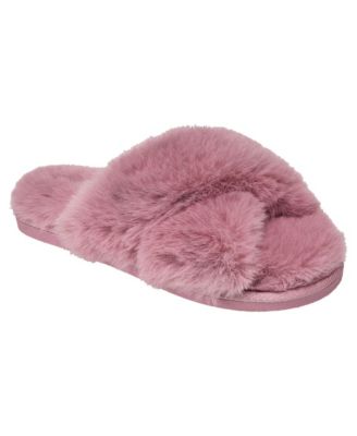 Women's X-Band Faux Fur Slipper - Dusty Lilac M
