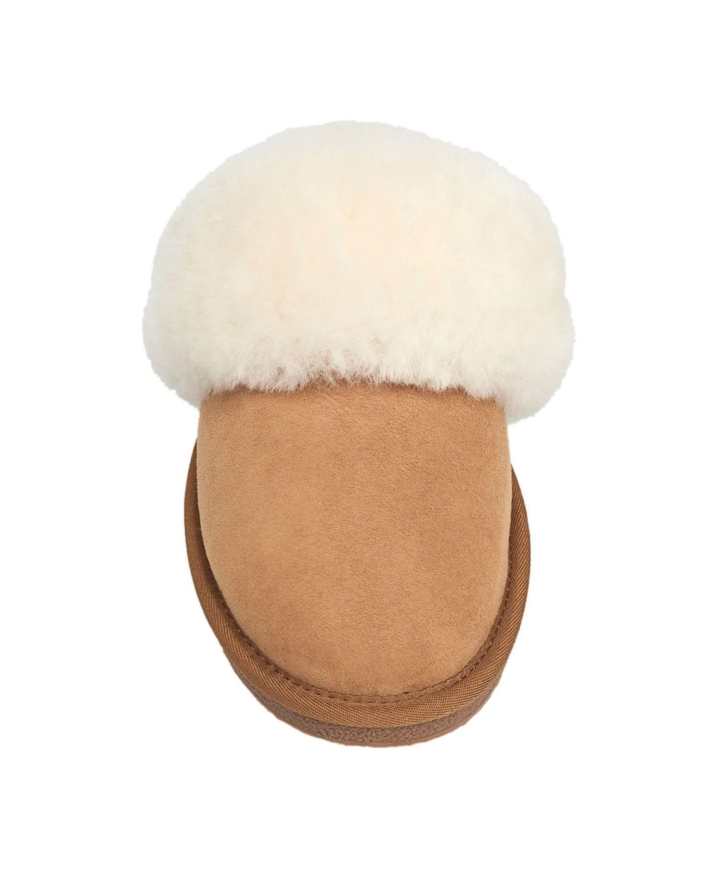 Женские тапочки French Connection Genuine Sheepskin Fur Band Slipper, цвет: Каштановый — фото 4