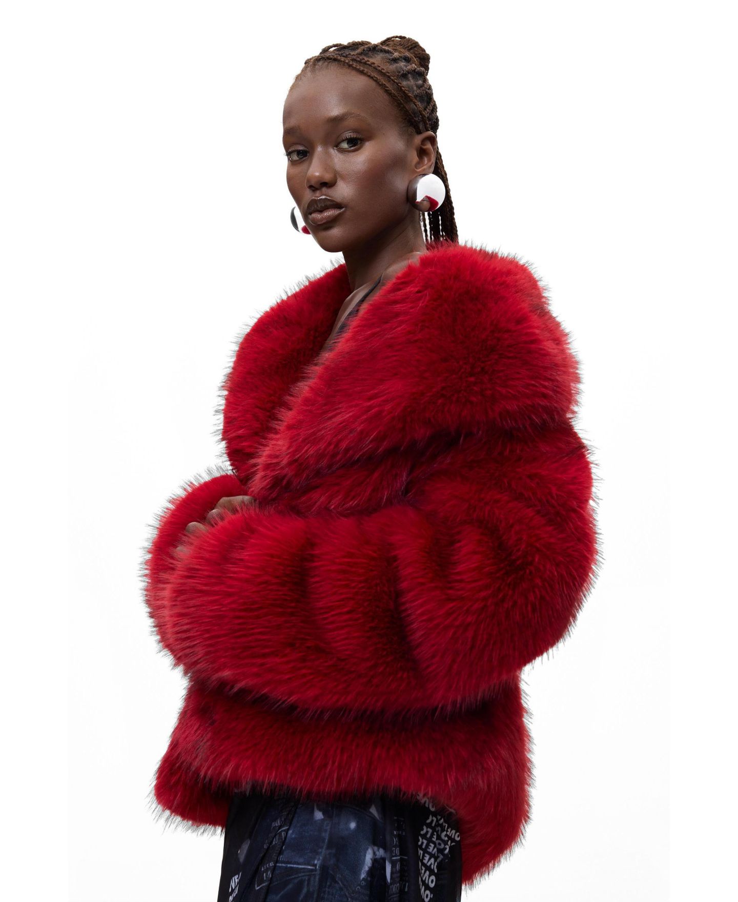 Женское пальто Desigual Short fur, цвет: Пастельный красный — фото 2