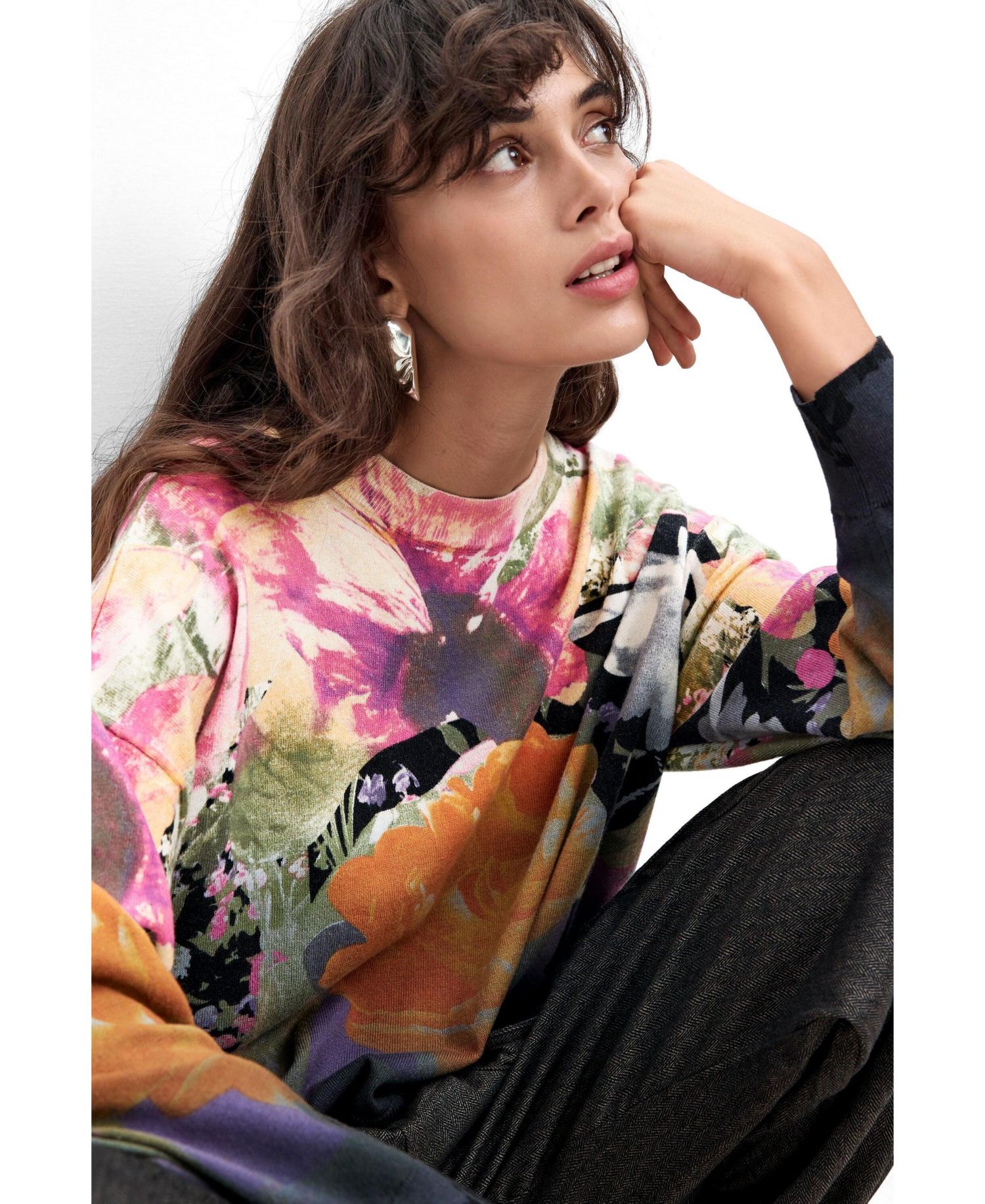 Women's Lacroix Floral-Print Long-Sleeve Sweater